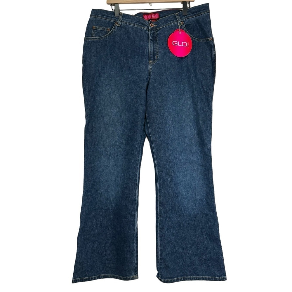 GLO Y2K Denim Jeans Bootcut Juniors Size 20 Medium Wash Stretch Casual NWT